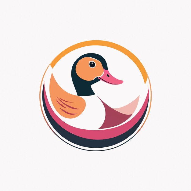 Duck logo on a white background