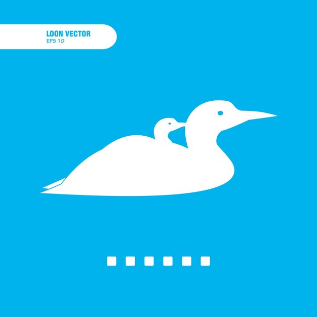 duck loon bird logo icon design vector flat modern illustration