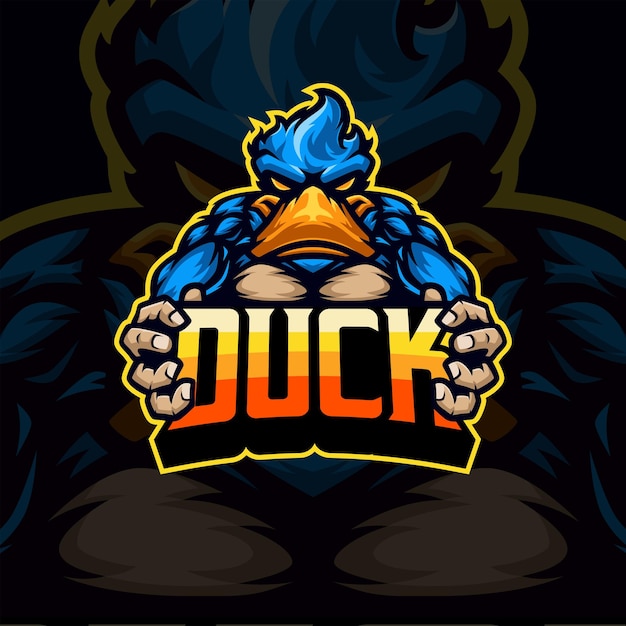 Vector duck mascotte logo illustratie premium vector