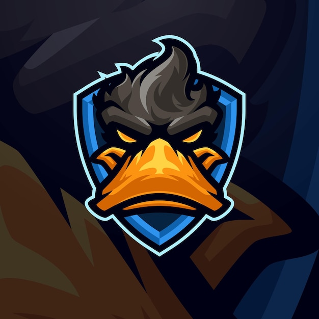 Duck masscot logo esport illustratie premium vector