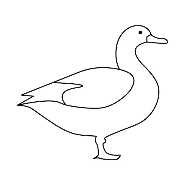 Duck outline simple icon Duck bird single line art vector drawing