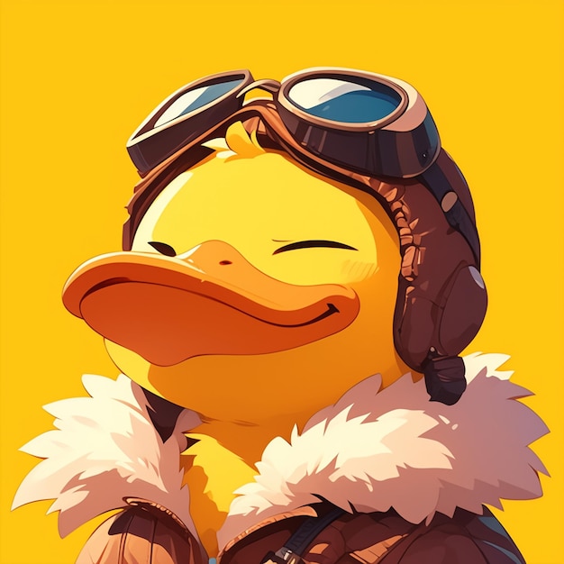 Vector a duck pilot cartoon style