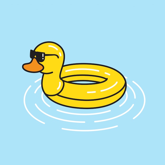 duck rubber vector swimming pool ring