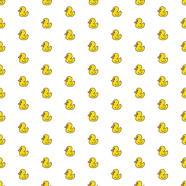 Vector duck seamless pattern cartoon doodle