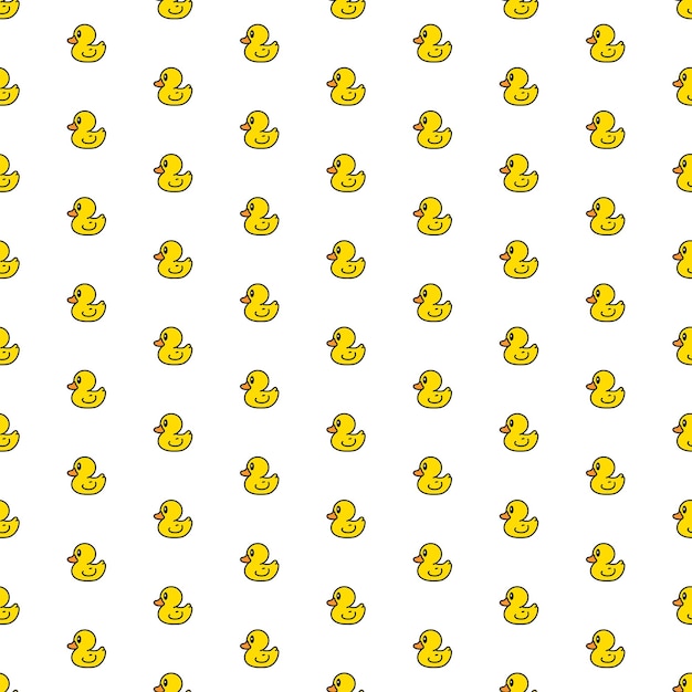 Duck seamless pattern cartoon doodle