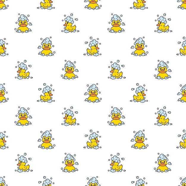 duck seamless pattern shower cartoon doodle