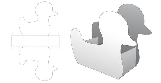 오리 모양의 컨테이너 다이 컷 템플릿