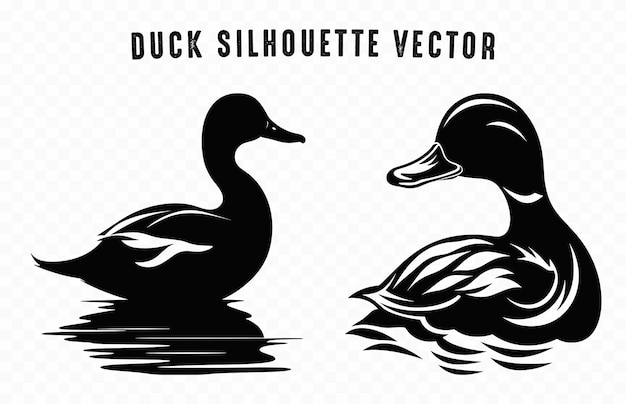 Duck Silhouettes black clipart isolated on a white background