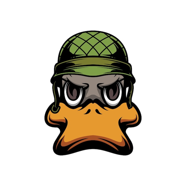 Duck Soldier Mascot Logo Design