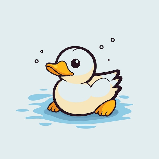 duck swimming in the water vector illustration cute cartoon character