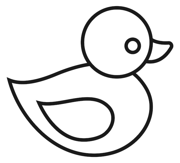 Duck toy linear icon Little bird for kid play