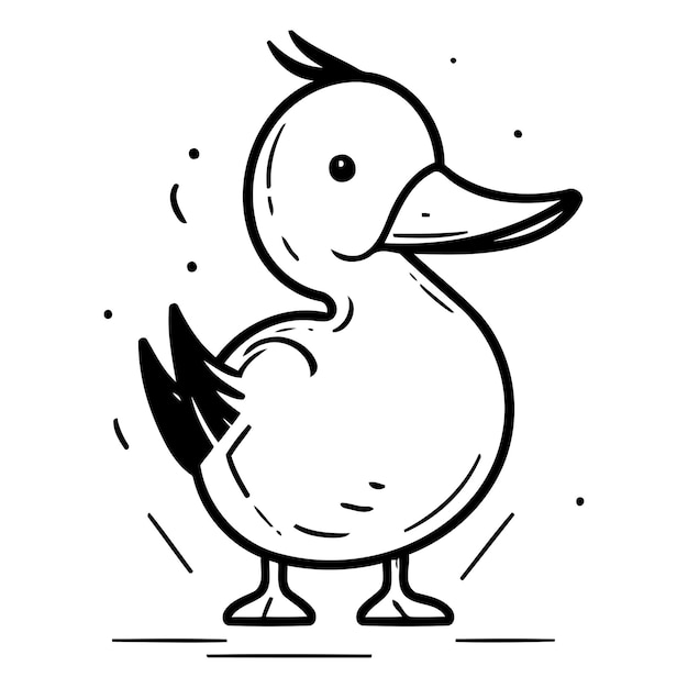 Vector duck vector illustration cute cartoon doodle duck