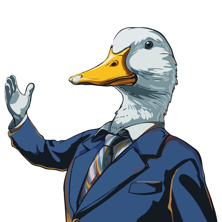 Vector duck vector on a white background