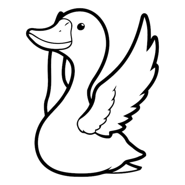 Vector duck on the water in a flat style