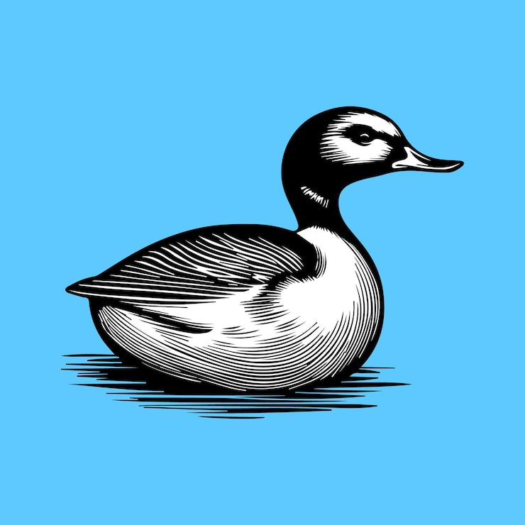 Vector duck on a white