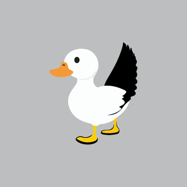 Vector a duck with a duck on his head and a pair of shoes on it