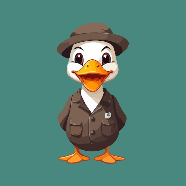 Vector a duck with a hat and a hat that says duck