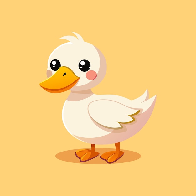 Vector a duck with a yellow background that says duck