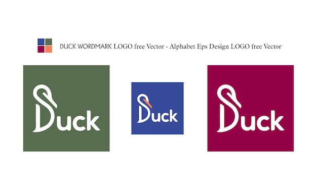 Duck wordmark logo vettore libero alfabeto eps design logo vettore libero