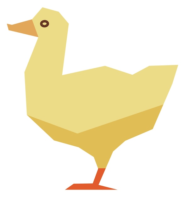 Duckling icon Baby duck in polygonal style Wild bird