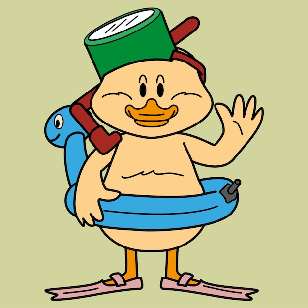 Duckling scuba-cartoon