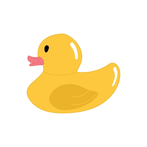 Duckling simple color icon Children's rubber toy Bird Vector illustration