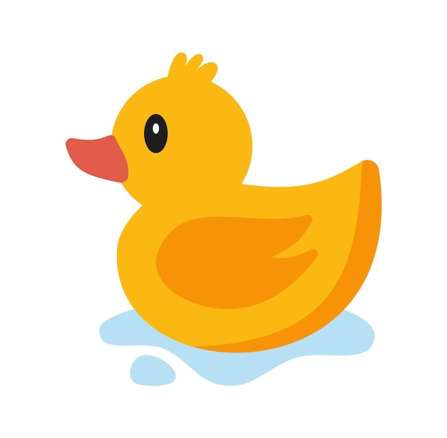 Ducky bath toy flat vector color icon for apps and websites eps 10