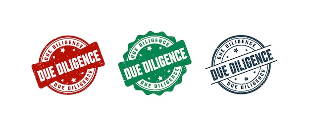 Due diligence sign or stamp grunge rubber on white background