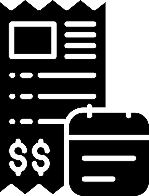 Due payment solid and glyph vector illustration