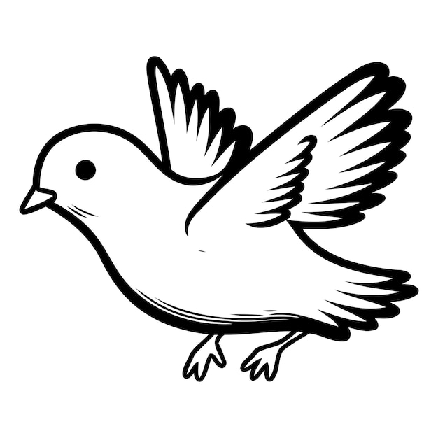 Duif geïsoleerd op witte achtergrond Vector illustratie voor uw ontwerp