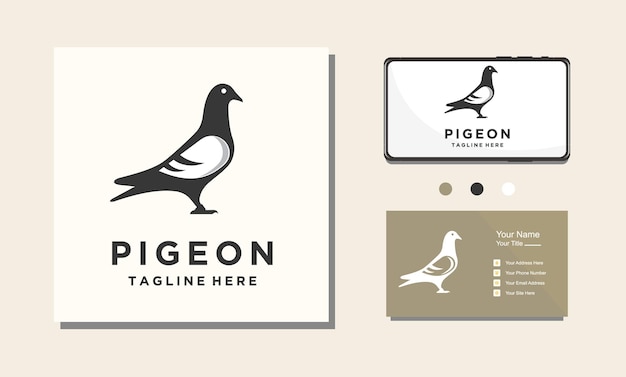 Duif vogel logo ontwerp pictogram vectorillustratie