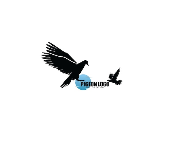 Duif vogel logo silhouet ontwerp vector