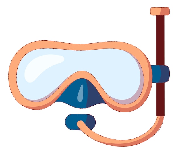 Duikbril met snorkel cartoon ontwerp Platte vectorillustratie geïsoleerd op een witte achtergrond