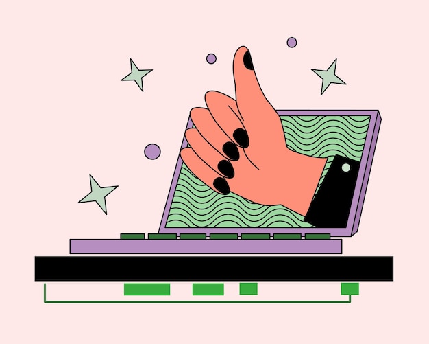 Duim omhoog hand gebaar vector illustratie Hand duim omhoog of als teken Communicatie door