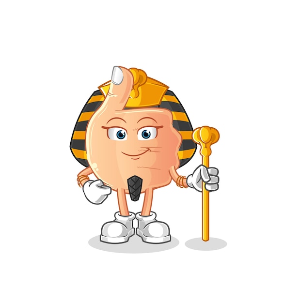 Duim omhoog oude Egypte cartoon. cartoon mascotte vector