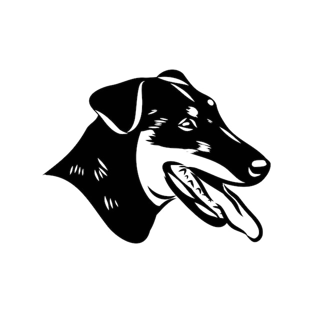 Duitse Jagdterrier hond vector schets Hand getekende inkt realistische schets geïsoleerd op wit