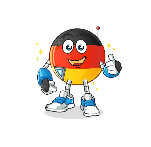 Duitse vlag robot karakter. cartoon mascotte vector