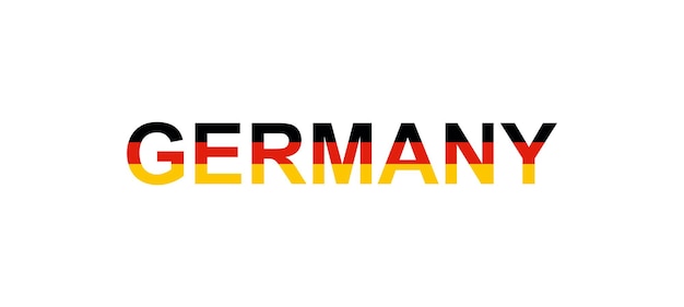 Duitsland Letteren in de stijl van de landvlag Duitsland woord in de nationale vlag stijl
