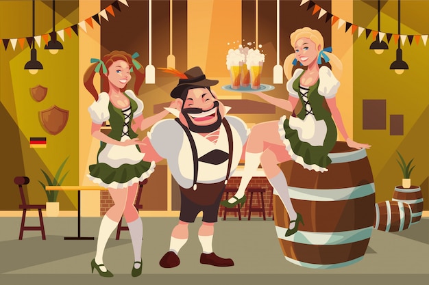 Duitsland oktoberfest man en vrouw vector ontwerp