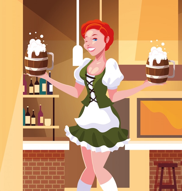 Vector duitsland oktoberfest vrouw vector ontwerp