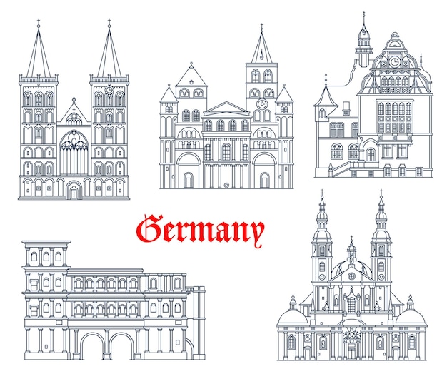 Duitsland oriëntatiepunten architectuur pictogrammen in duitse steden