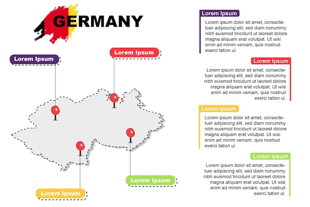 Duitsland reislocatie infographic toerisme en vakantieconcept populaire plaatsen in Duitsland