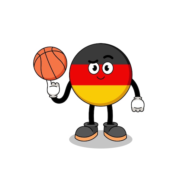 Duitsland vlag illustratie als een basketbalspeler karakterontwerp