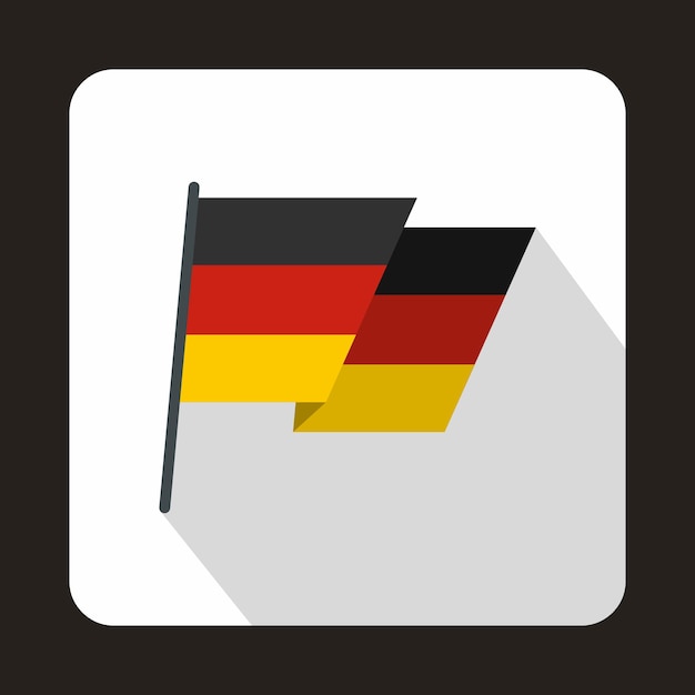Duitsland vlagpictogram in vlakke stijl geïsoleerd met lange schaduw