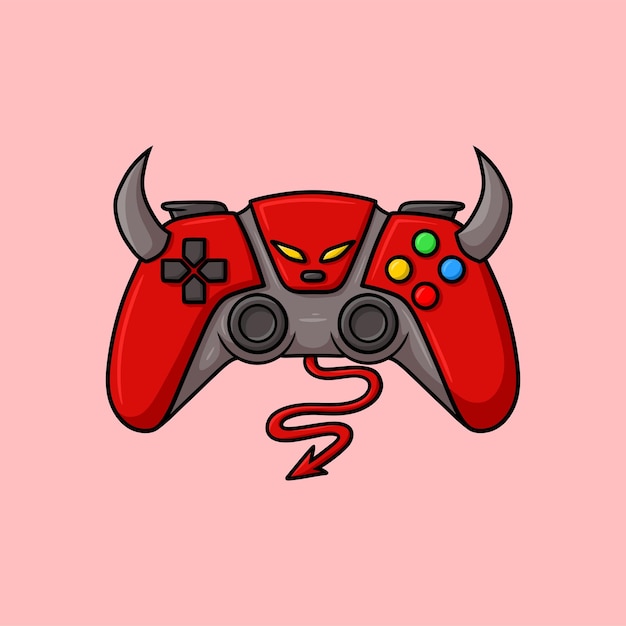 Duivel joystick spel illustratie controller vector