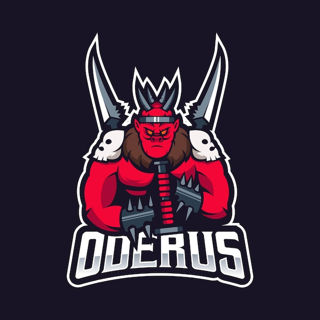 Duivel mascotte esport logo