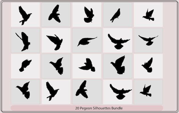 duiven silhouetduif silhouet vector silhouetten van vliegende vogels duif