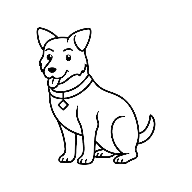 Duke Pet Animal Векторная линия художественной иллюстрации Икона Логотип