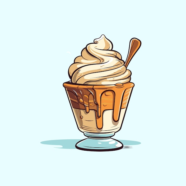 Vector dulce de leche ice cream clip art illustration