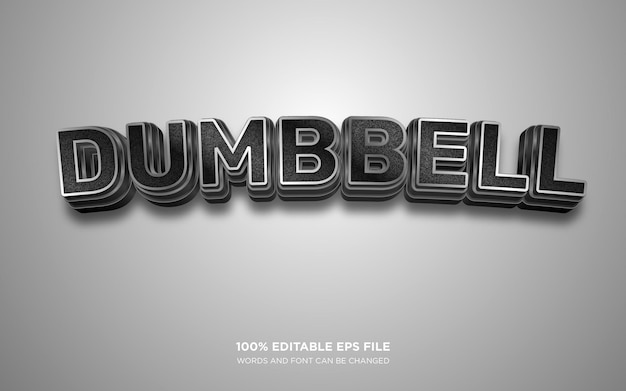 Dumbbell 3D editable text style effect